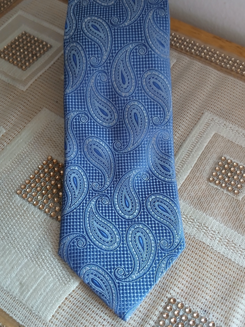 CANALI Men's Silk Tie Blue Paisley Made in Italy